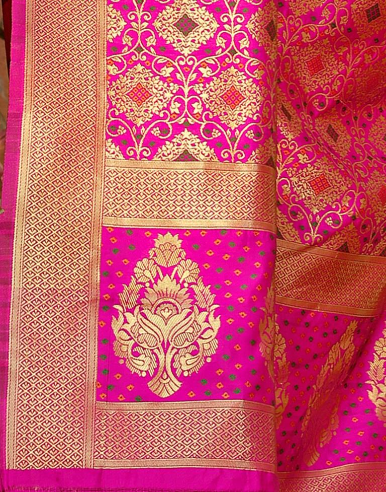Magenta Silk Plain Saree