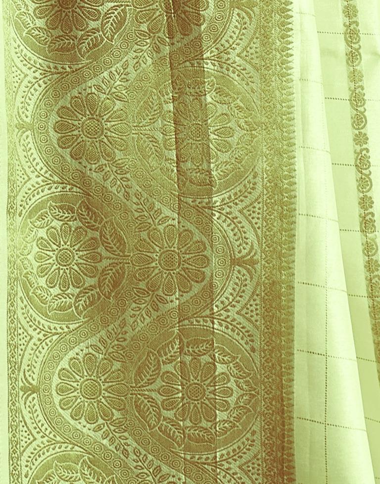 Pista Green Silk Plain Saree