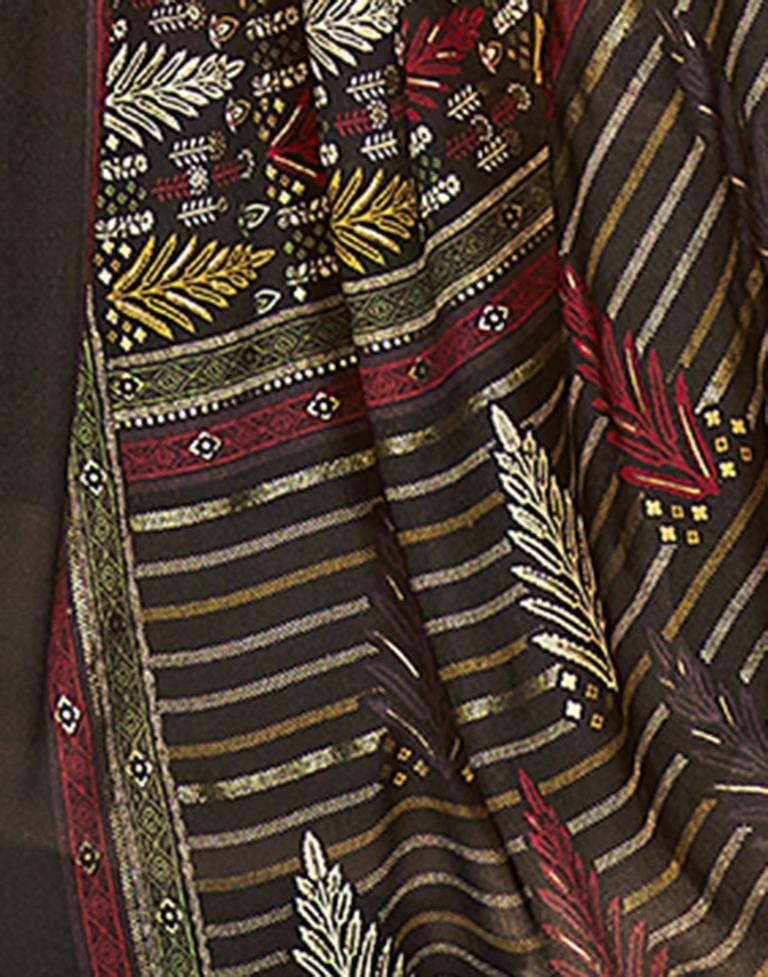 Grey Georgette Printed Saree