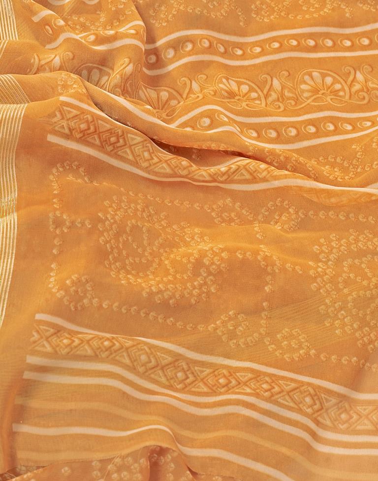 Mustard Yellow Georgette Bandhani Saree