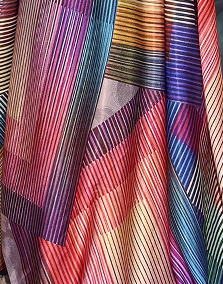 Mauve Silk Printed Saree