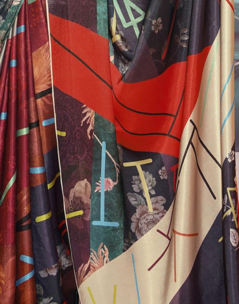 Multi Silk Printed Saree