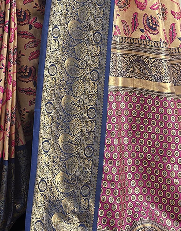 Golden & Multicoloured Silk Woven Saree
