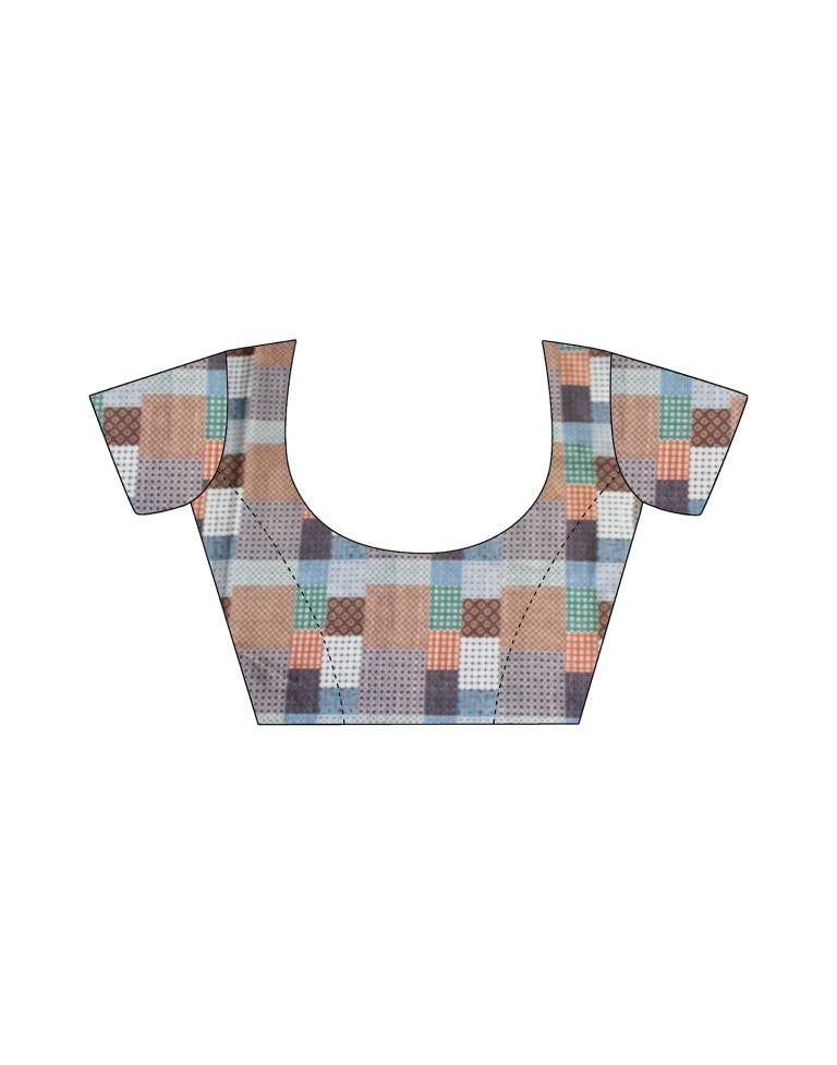 Light Blue Cotton Woven Saree