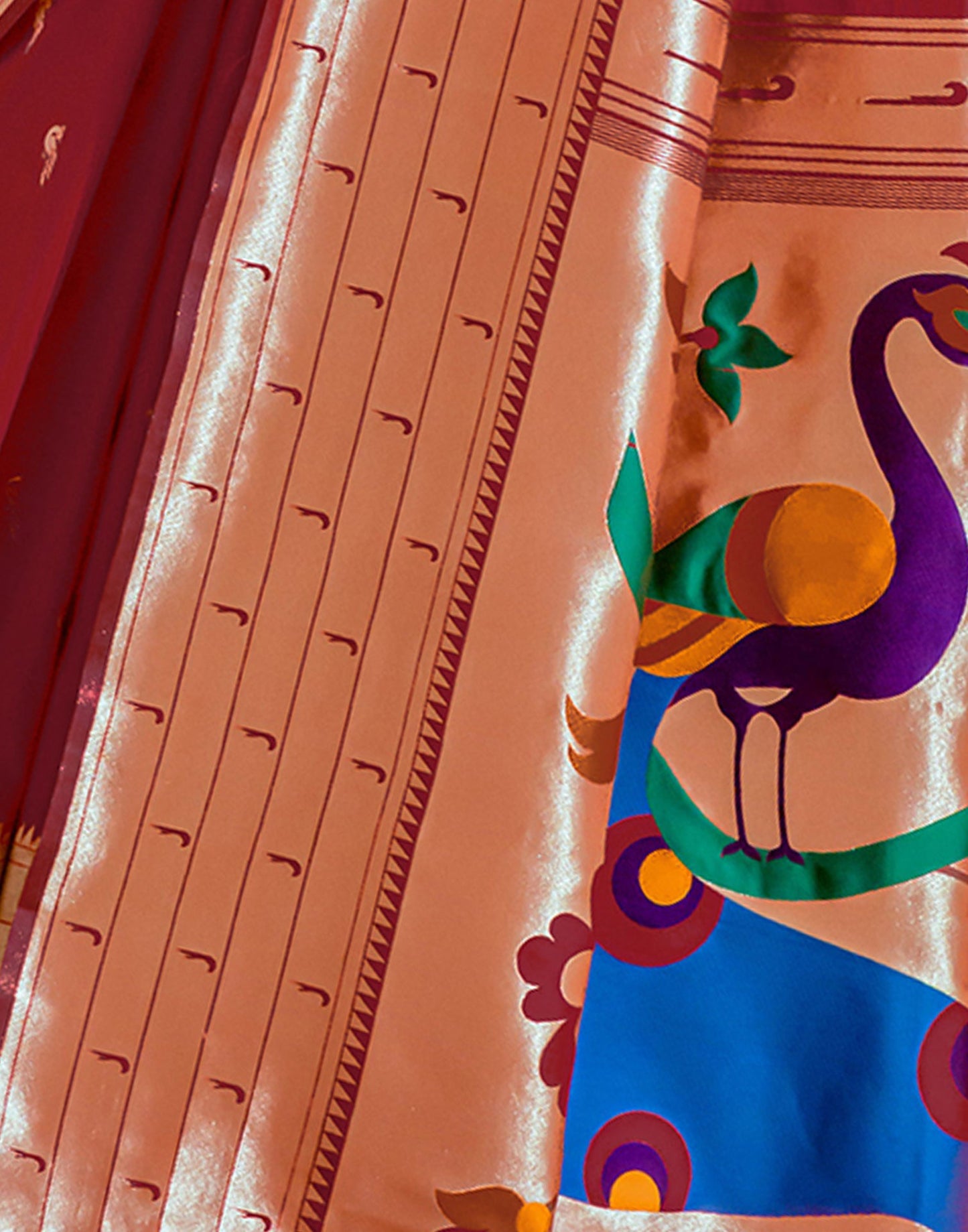 Maroon Silk Weaving Saree