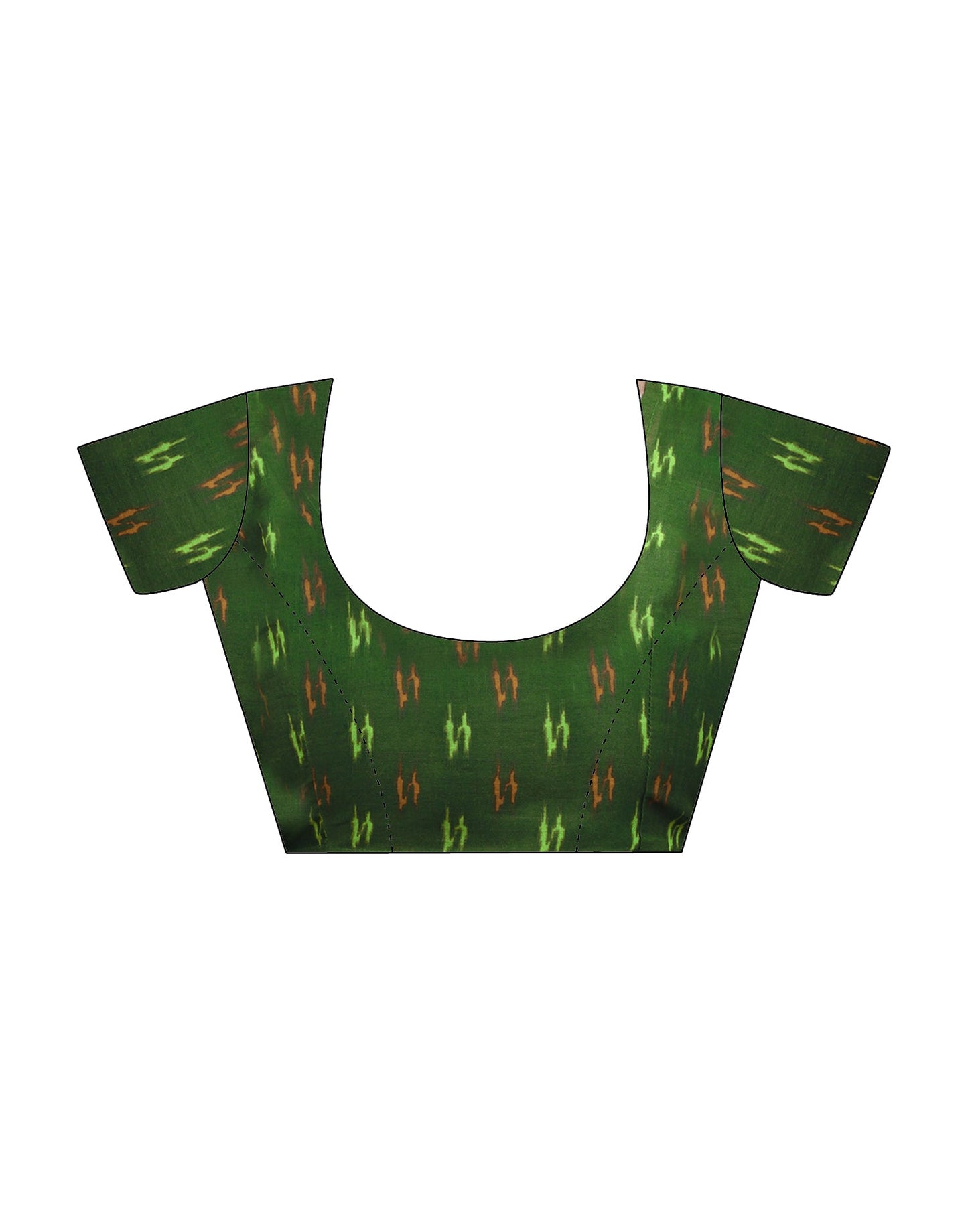 Bright Green Cotton Printed Saree