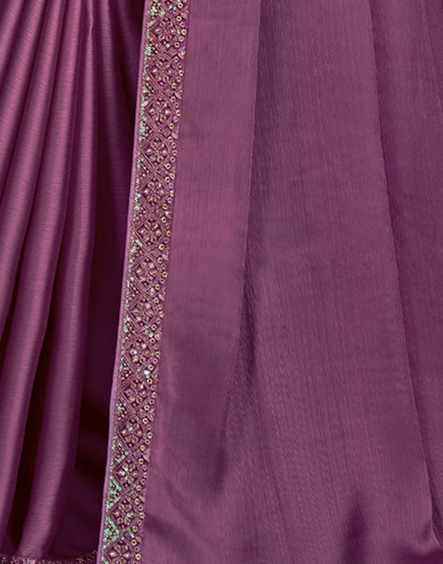 Deep Purple Satin Plain Saree