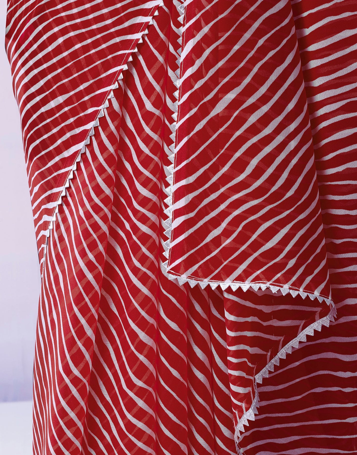 Red Georgette Printed Saree