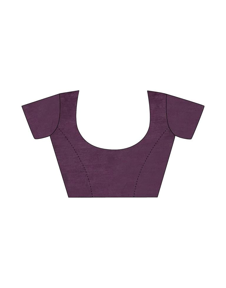 Deep Purple Georgette Plain Saree