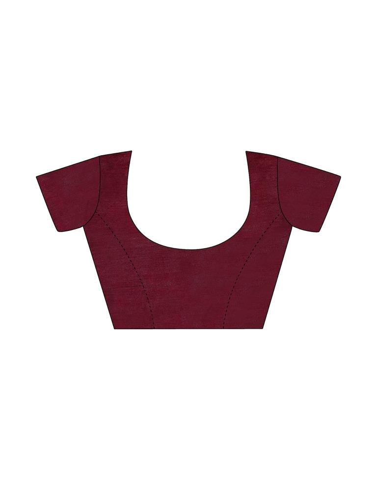 Maroon Georgette Plain Saree