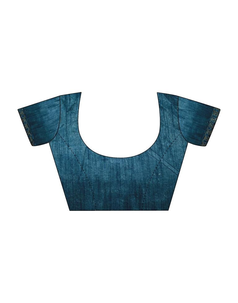 Navy Blue Georgette Woven Saree