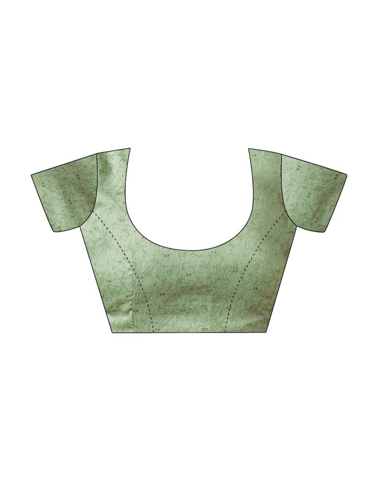 Light Green Chiffon Printed Saree