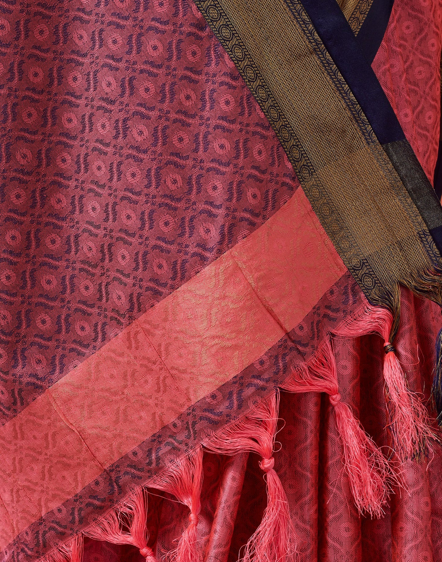 Punch Pink Silk Weaves Saree