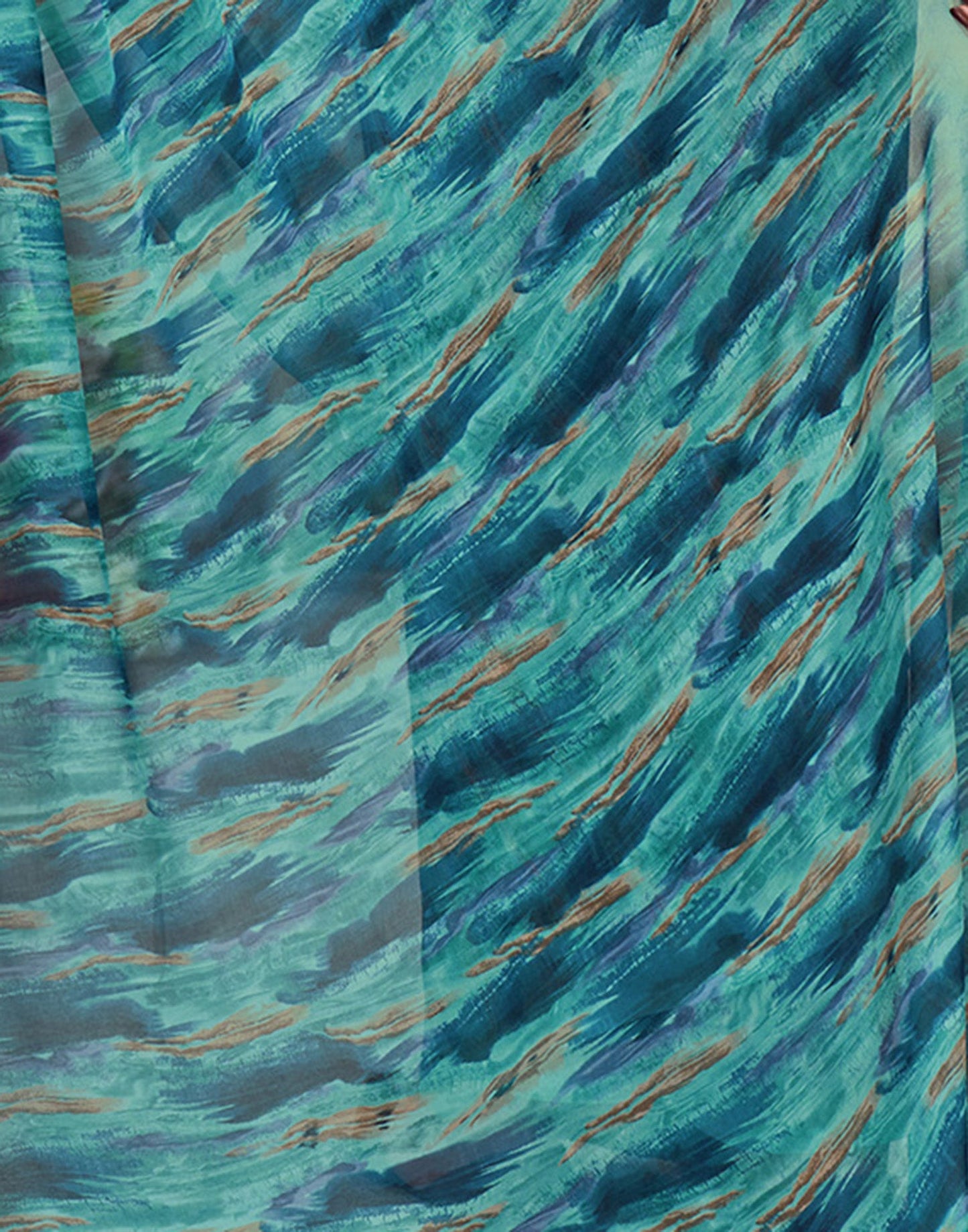 Turquoise Georgette Printed Saree