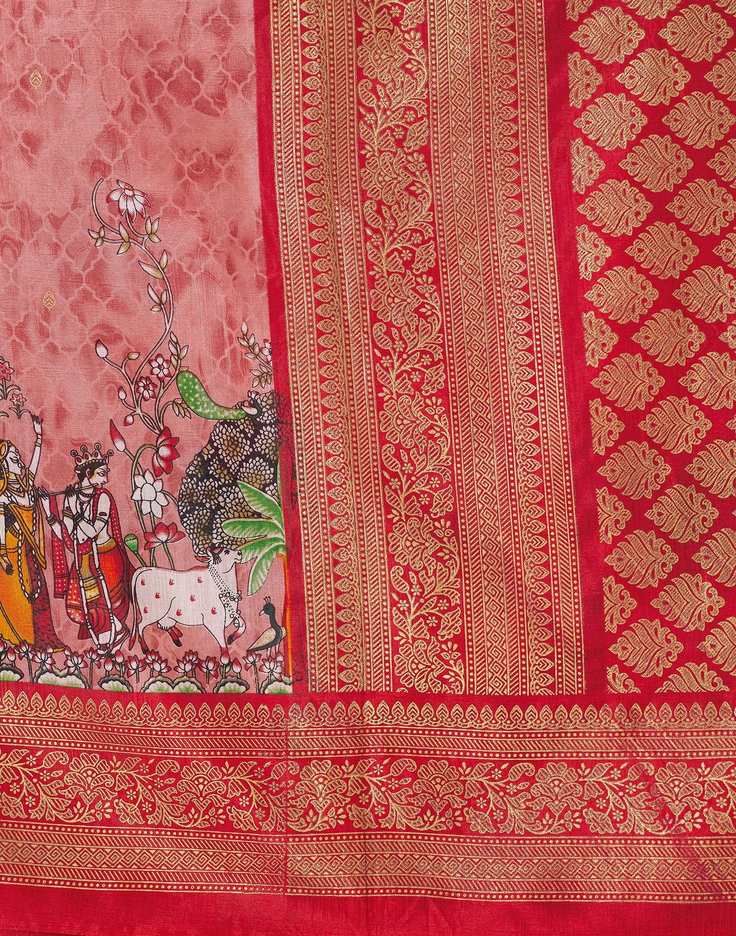 Grey & Multicoloured Georgette Printed Saree