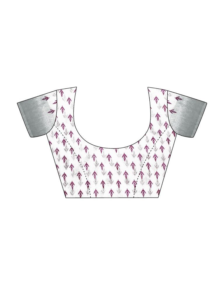 White Cotton Zari Saree