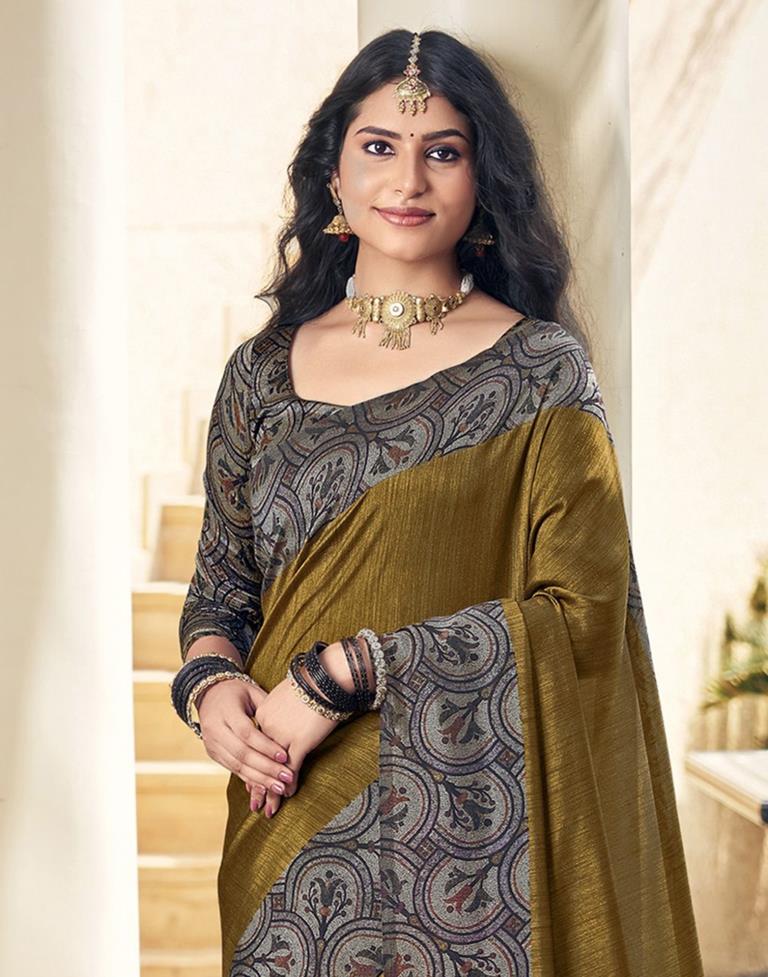 Wine Silk Printed Saree