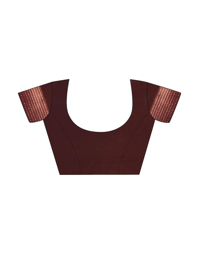 Brown Georgette Zari Saree