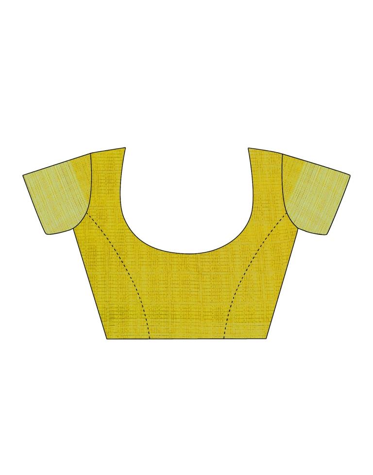 Light Yellow Georgette Woven Saree