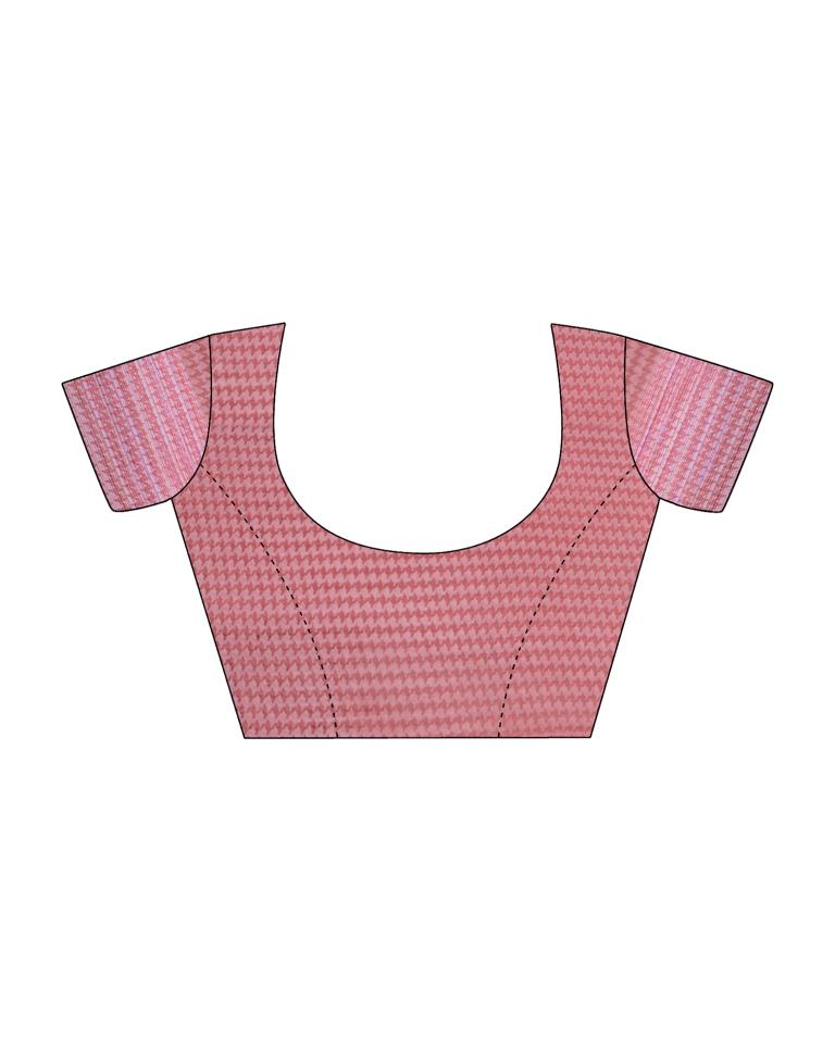 Rose Pink Georgette Woven Saree