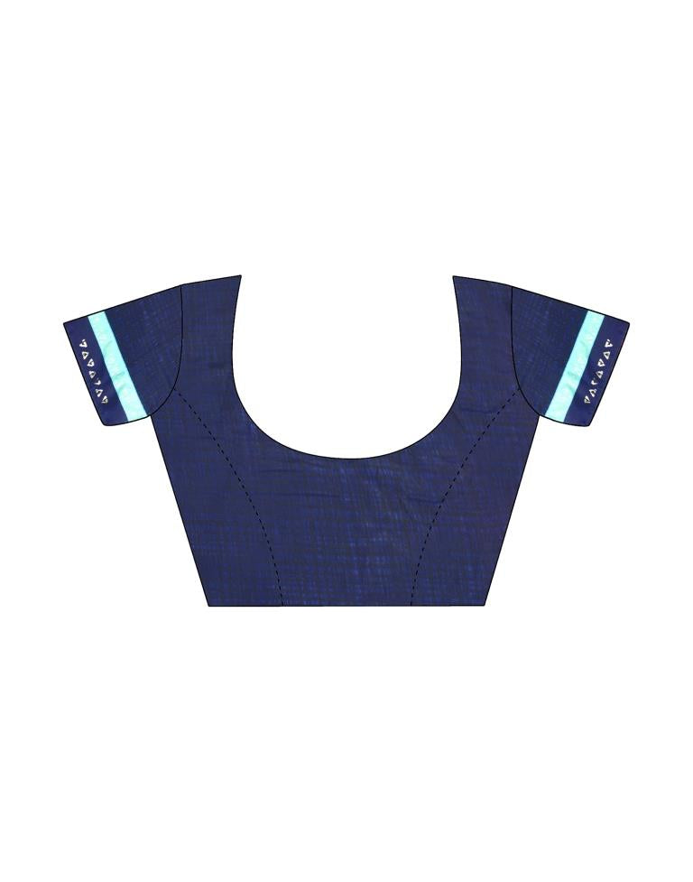 Navy Blue Georgette Printed Saree