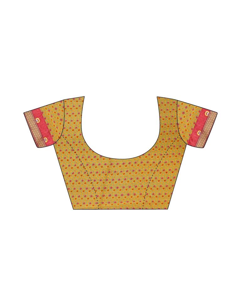Turmeric Georgette Printed Saree