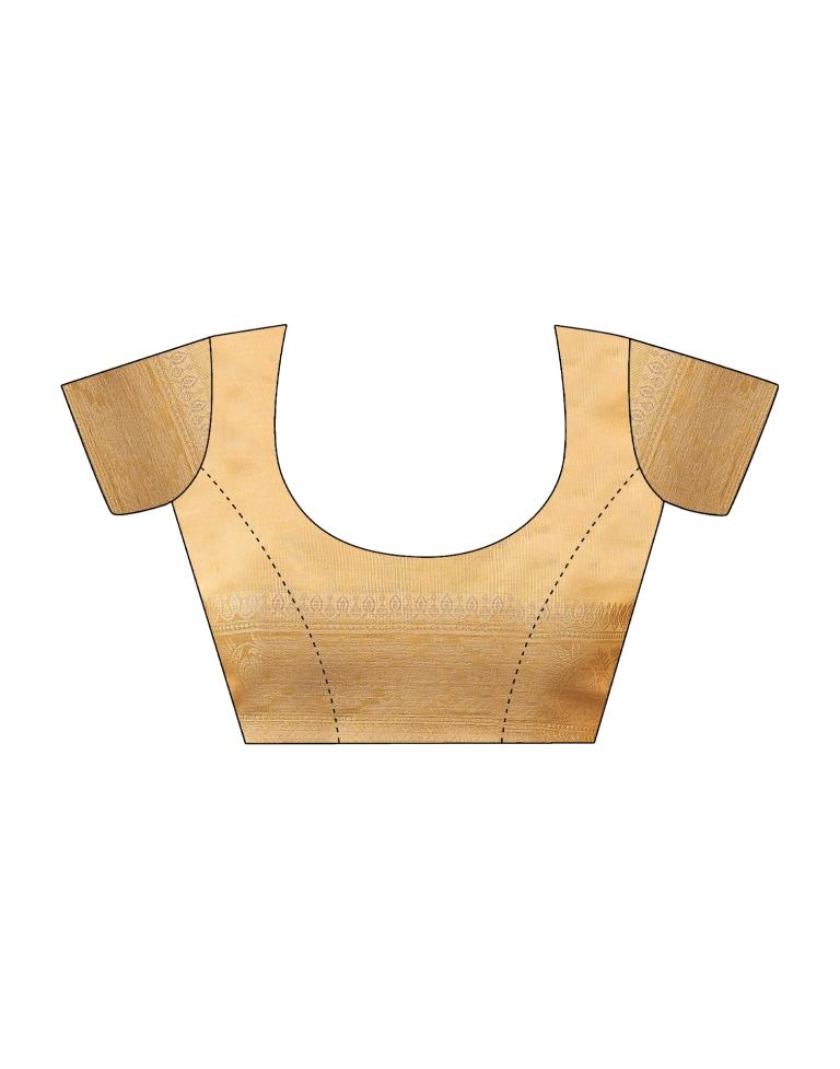 Pastel Yellow Organza Woven Saree