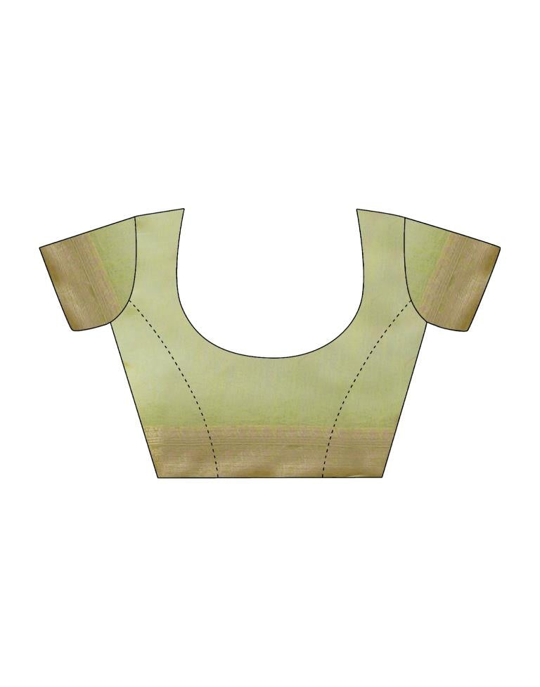 Pista Green Organza Woven Saree