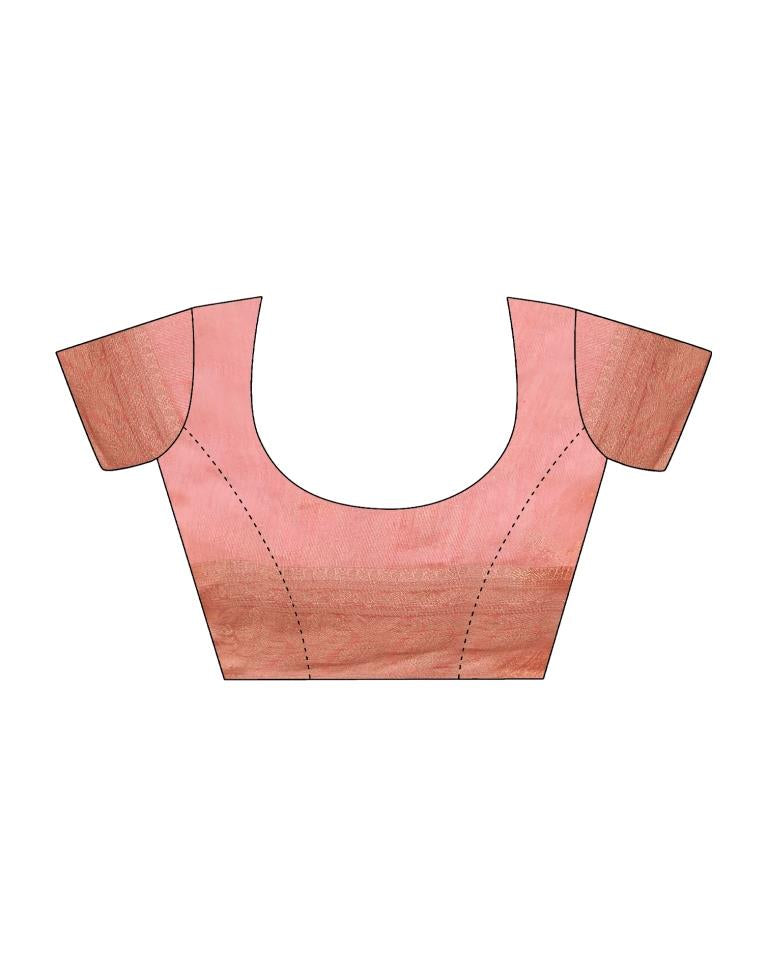 Rose Pink Organza Woven Saree