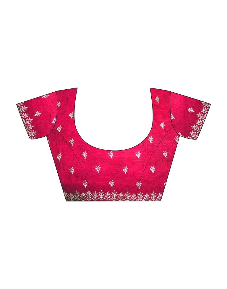 Pink Silk Plain Saree