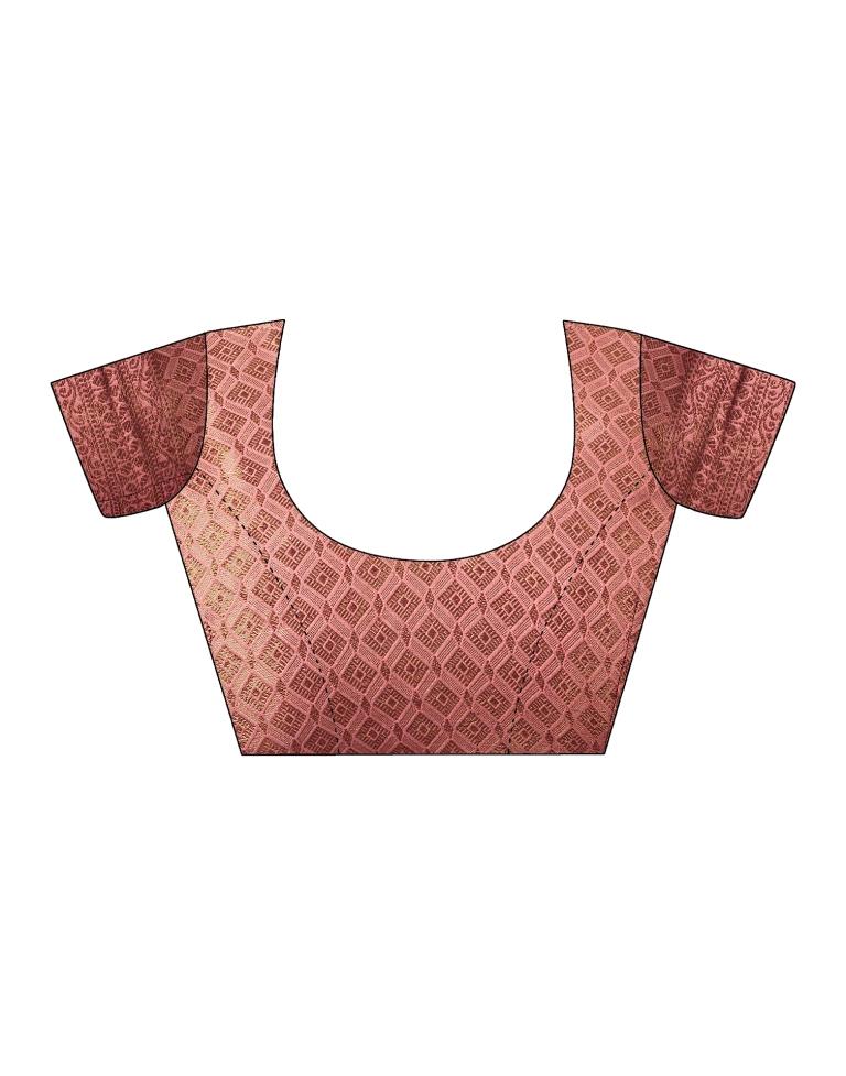 Dusty Pink Silk Plain Saree