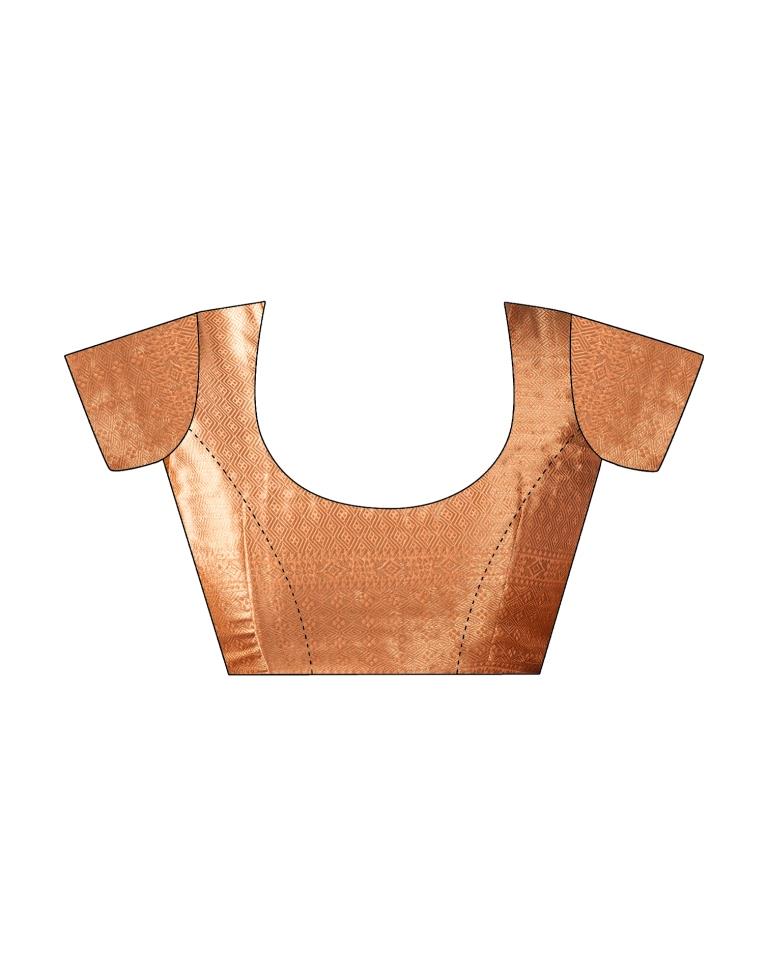 Light Orange Organza Woven Saree