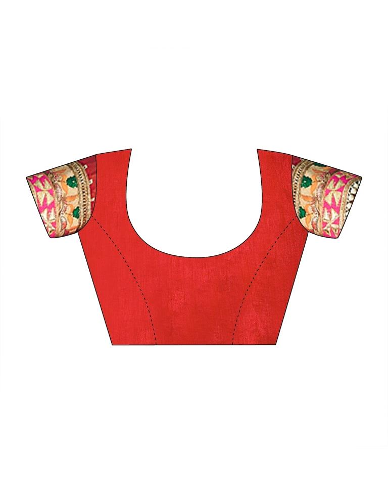 Pink Chiffon Printed Saree