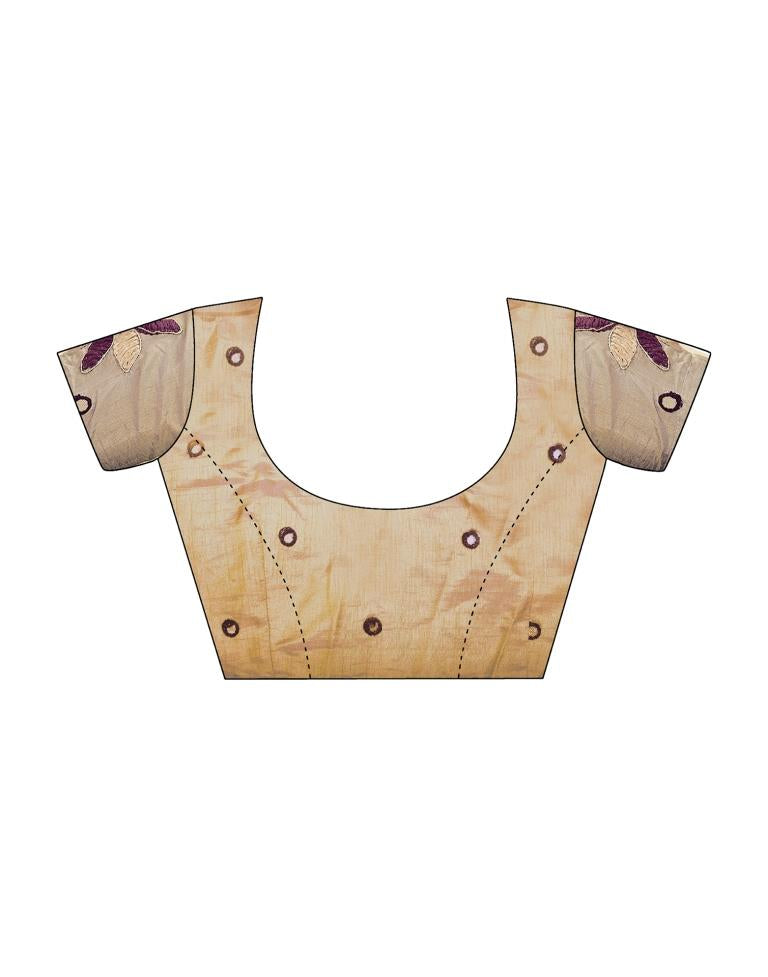 Wine Georgette Plain Saree