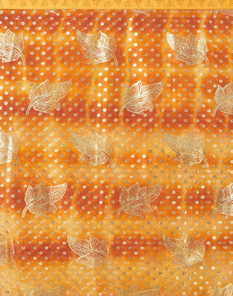 Yellow Lycra Printed Saree