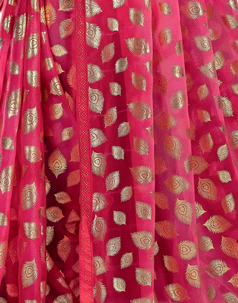 Red Lycra Printed Saree