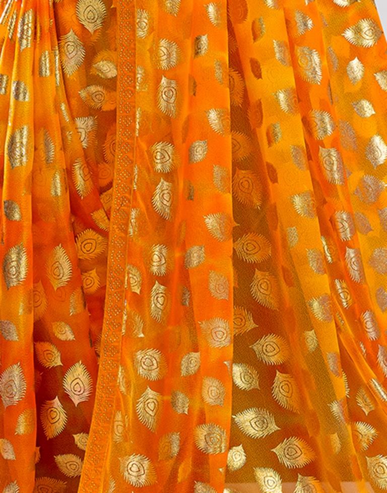 Turmeric Lycra Printed Saree