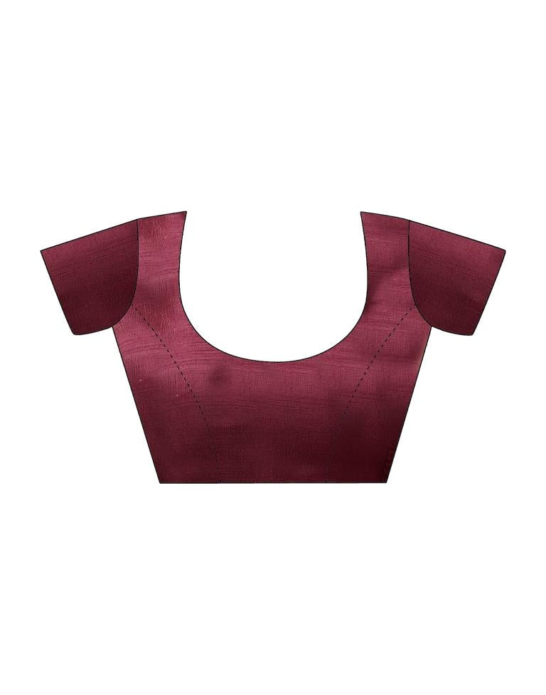 Brown Silk Printed Saree