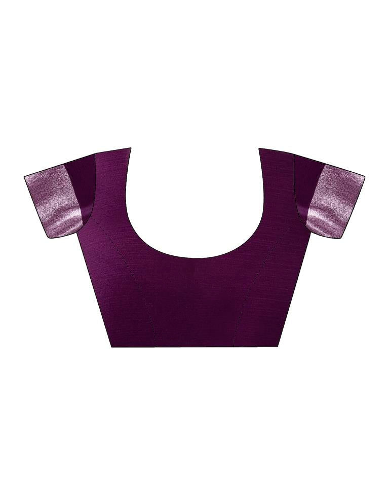 Dark Purple Chiffon Printed Saree