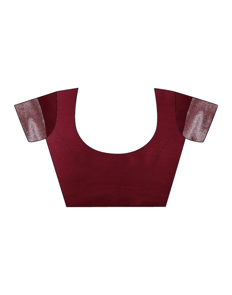 Maroon Chiffon Printed Saree