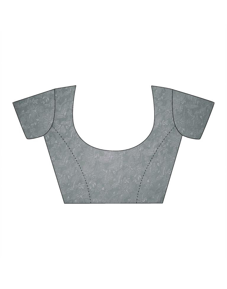 Grey Georgette Printed Saree