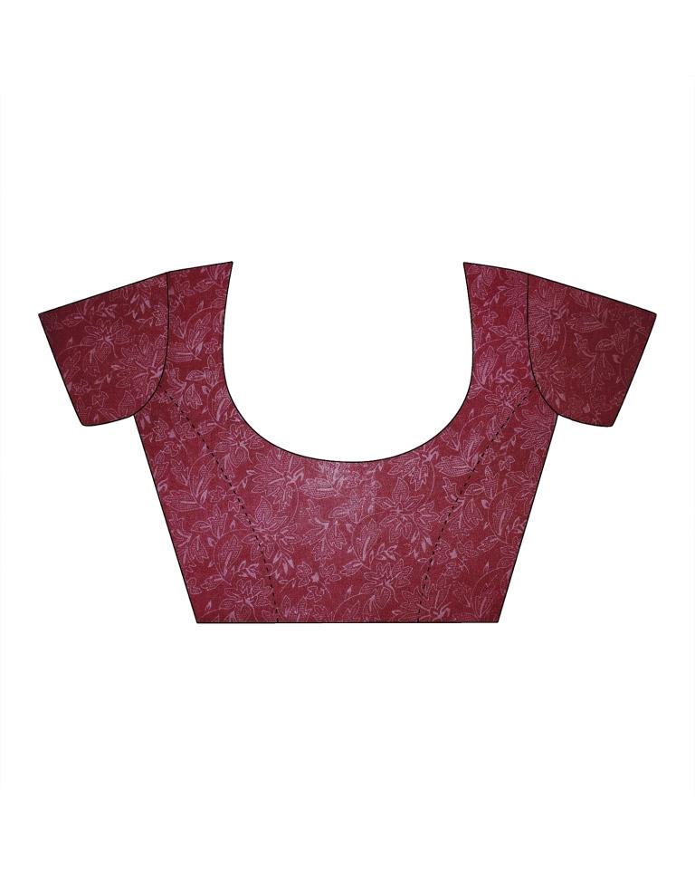 Maroon Georgette Printed Saree