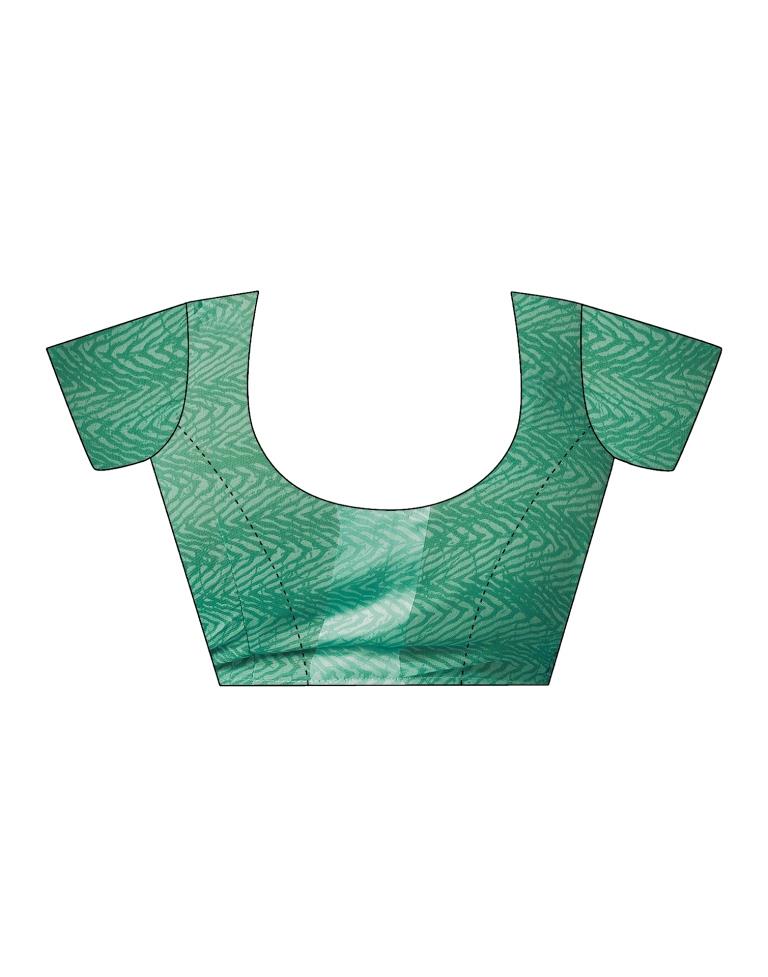 Turquoise Georgette Printed Saree