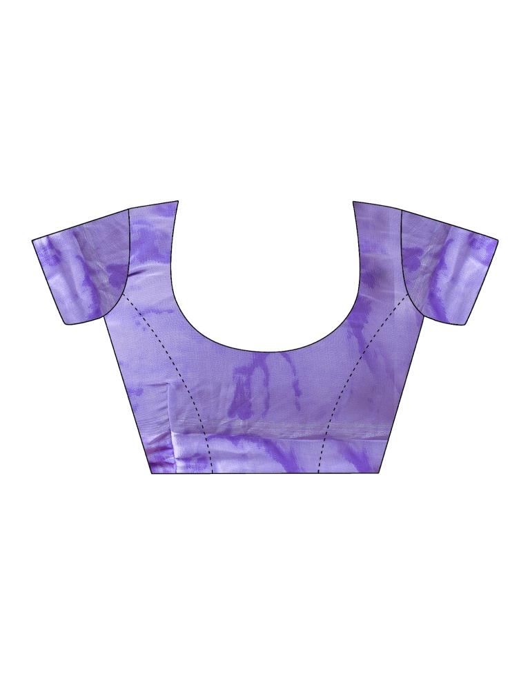 Lavender & Multicoloured Georgette Printed Saree
