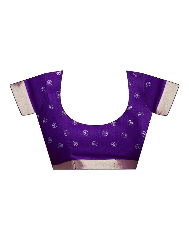 Violet Silk Printed Saree