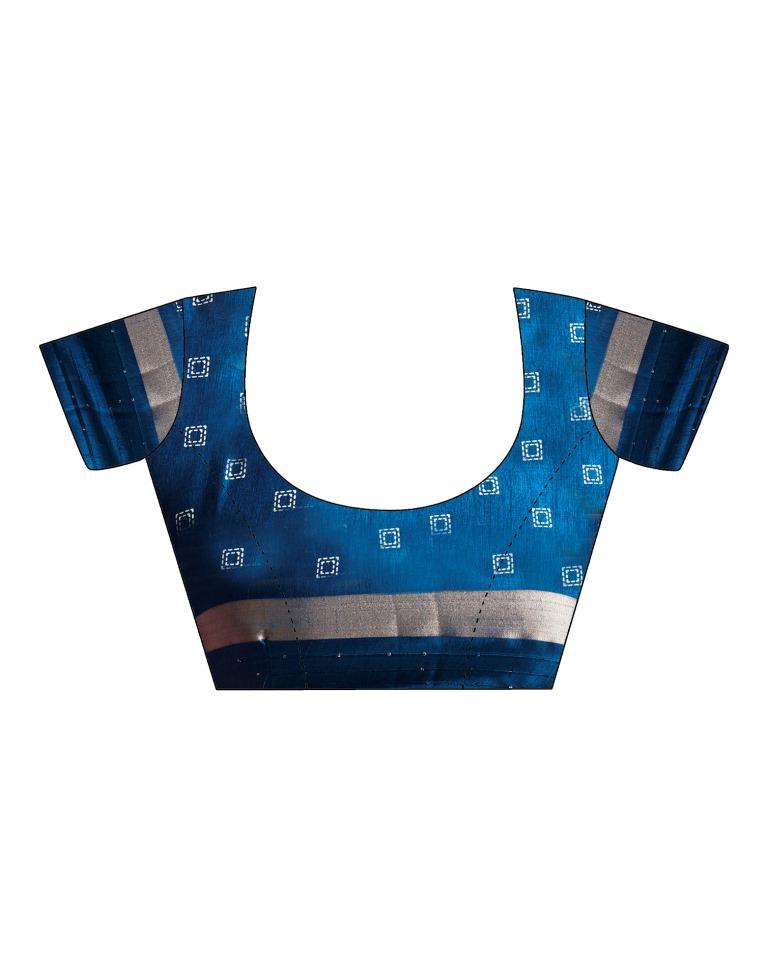 Blue Silk Printed Saree