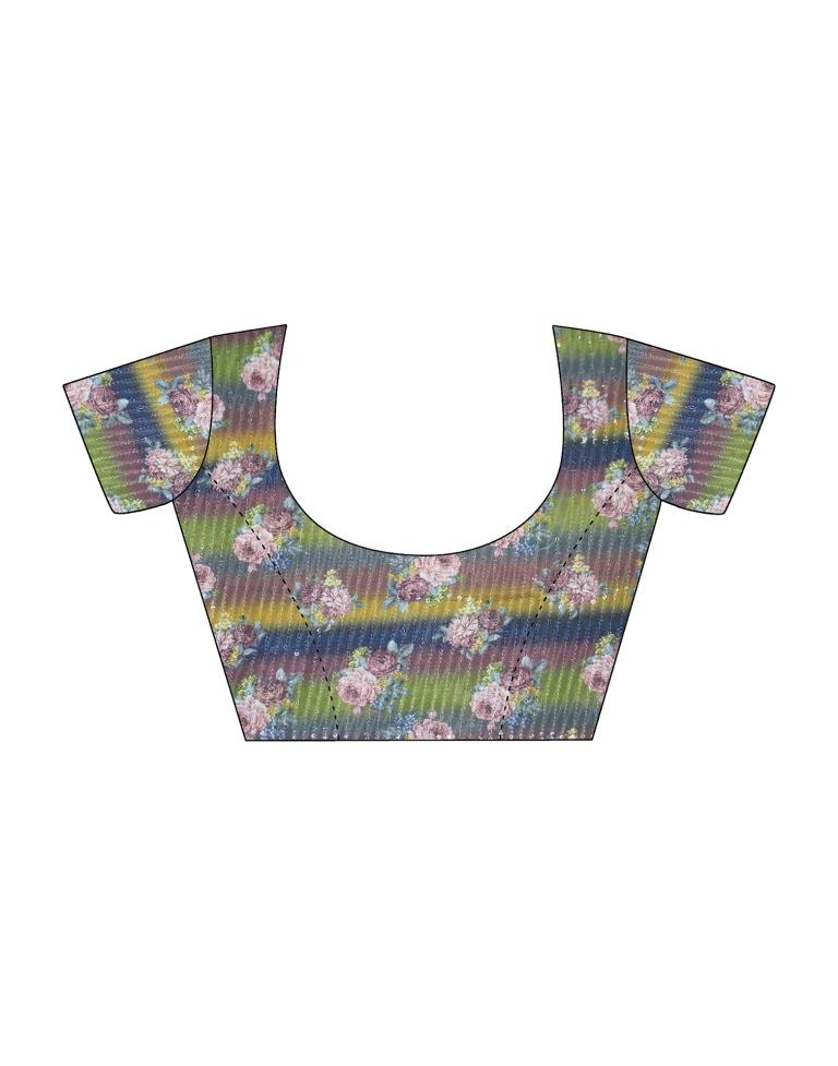 Multi Chiffon Printed Saree