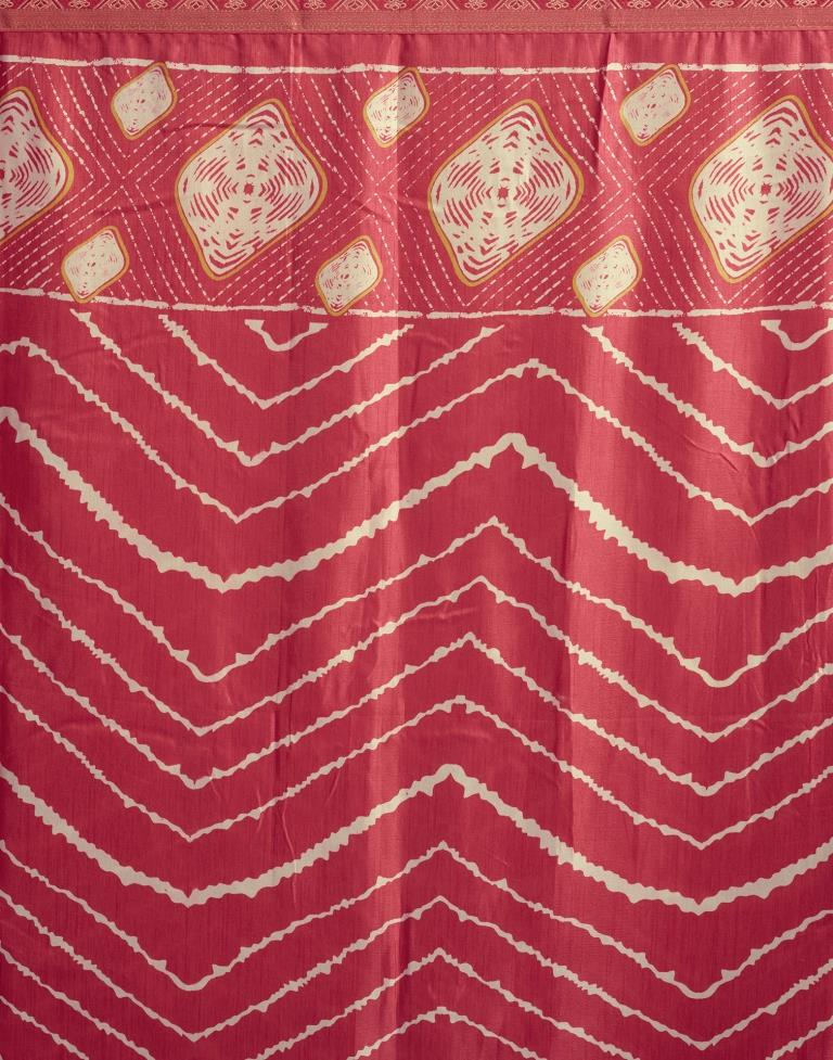Punch Pink Silk Printed Saree
