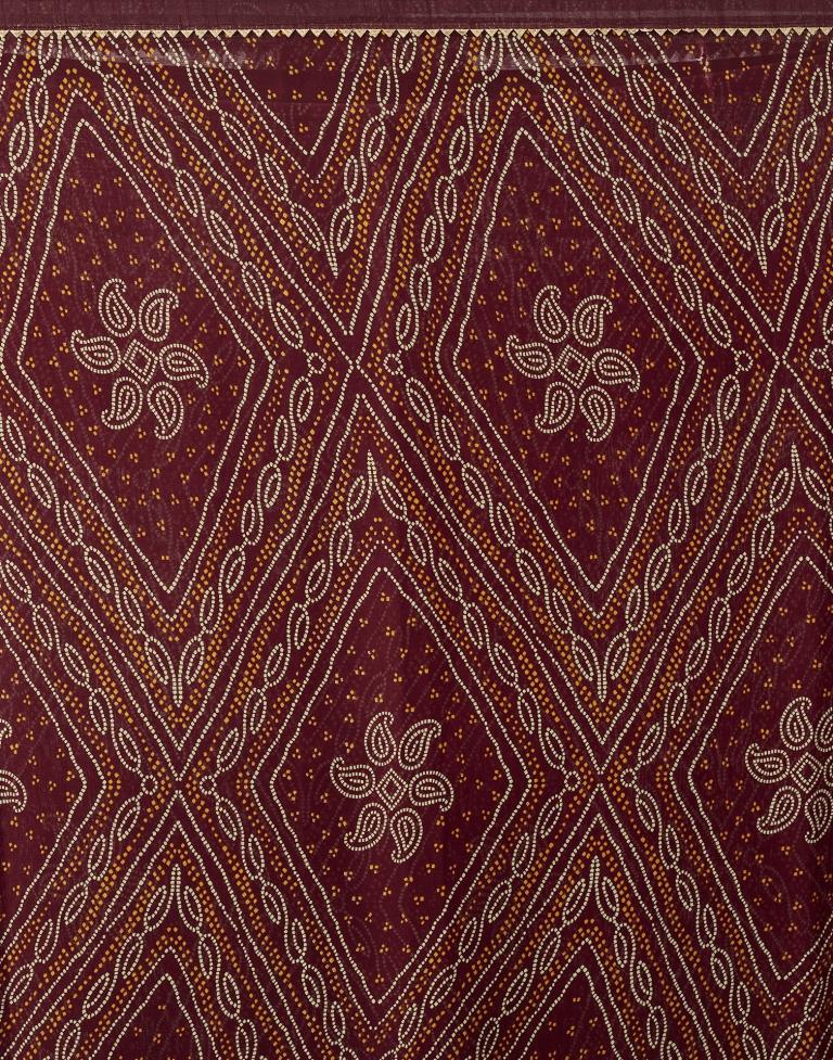 Maroon Georgette Printed Saree