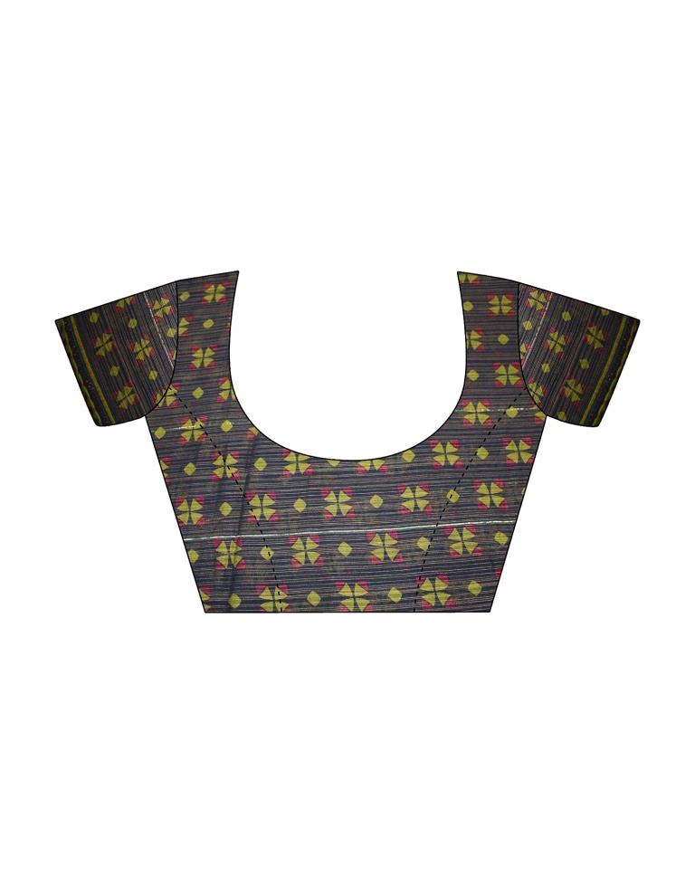 Royal Blue Chiffon Printed Saree